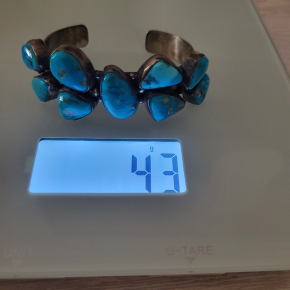 Turquoise Cuff Bracelet by Bobby Johnson - Picture 6 of 11